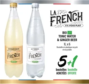 5+1 BOUTEILLE LA FRENCH TONIC ET GINGER BEER 1L 