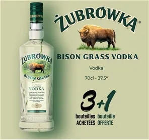 3+1 VODKA ZUBROWKA BISON GRASS 70CL