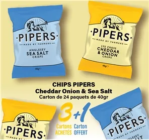 3+1 CARTON CHIPS PIPERS 
