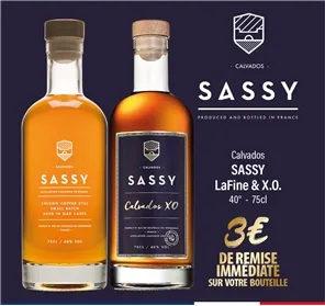 3€ DE REMSIE SUR CALVADOS SASSY FINE ET XO