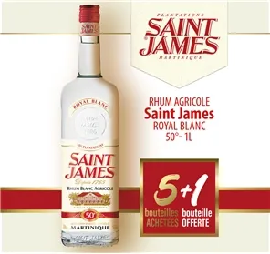 5+1 RHUM ST JAMES BLANC 50° 100CL