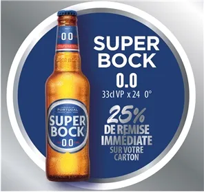 25% DE REMISE SUR VOTRE CARTON DE SUPER BOCK 0.0%