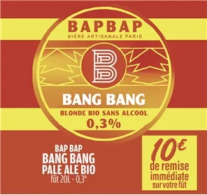 10€ REMISE  FÛT BAP BAP BANGBANG PALE ALE BIO