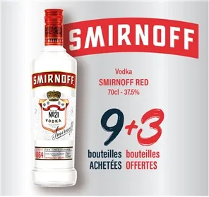 9+3 VODKA SMIRNOFF RED 70CL