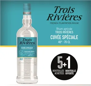 5+1 RHUM TROIS RIVIERES BLANC CUVEE SPECIALE 40° 70CL