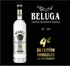 4EUROS DE REMISE VODKA BELUGA NOBLE 70CL
