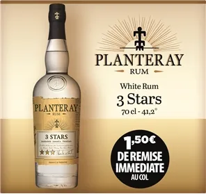 1,50 EURO REMISE RHUM PLANTERAY RUM 3 STARS