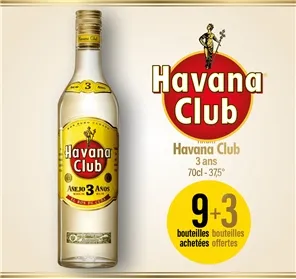 9+3 RHUM HAVANA CLUB 3 ANS - 70CL