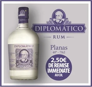 2,5€ DE REMISE RON DIPLOMATICO PLANAS 70CL