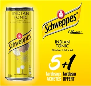 5+1 FARDEAU SCHWEPPES INDIAN TONIC SLIMCAN 33CL