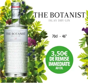 3,50 EUROS DE REMISE SUR GIN BOTANIST 70CL
